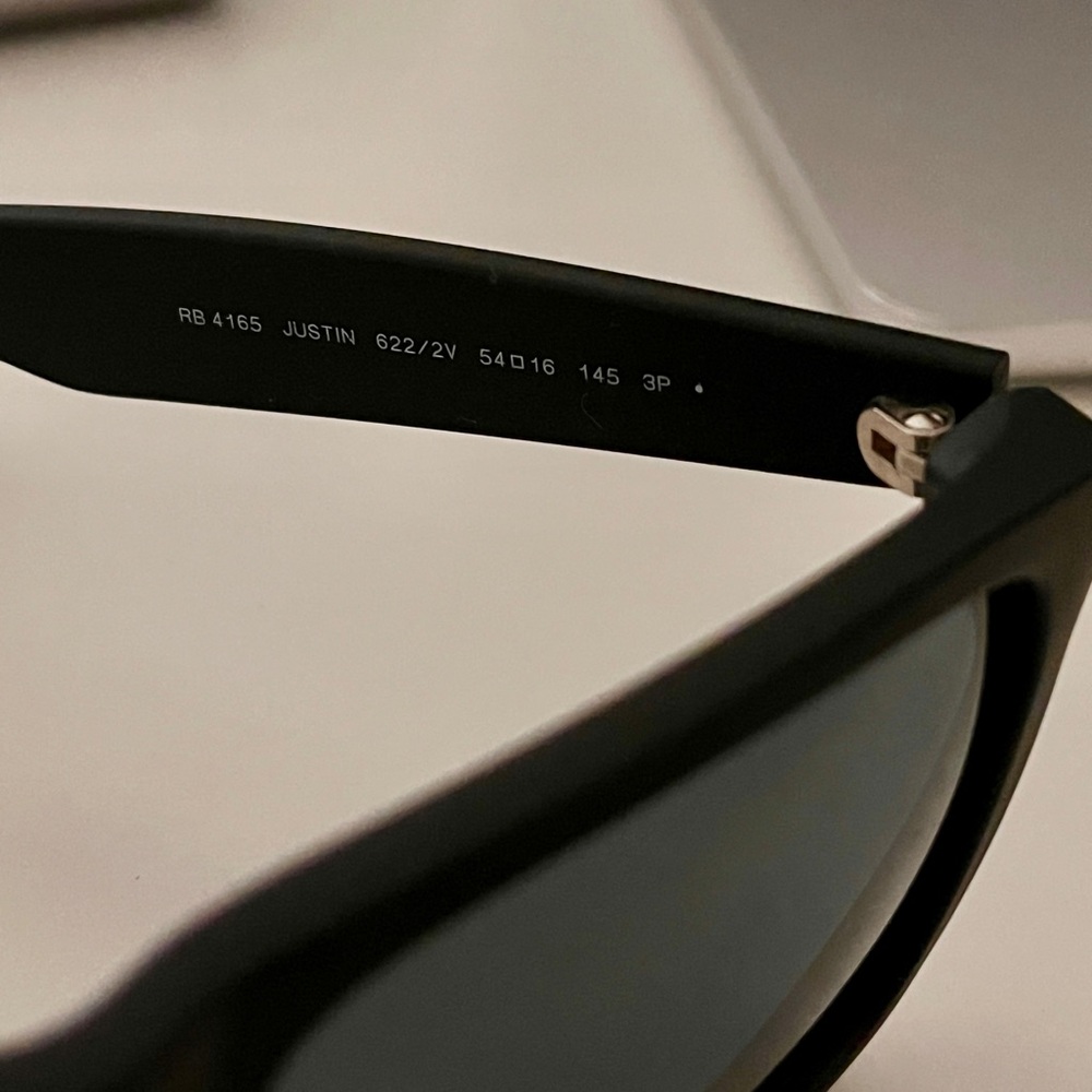 Unisex Ray-Ban Polarized Sunglasses | Matte Black Frame, Dark Blue Lenses - Picture 4 of 5